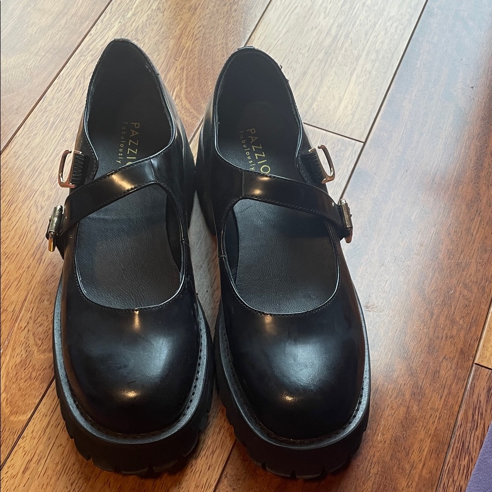 Pazzion Elegant Black Mary Jane Loafers